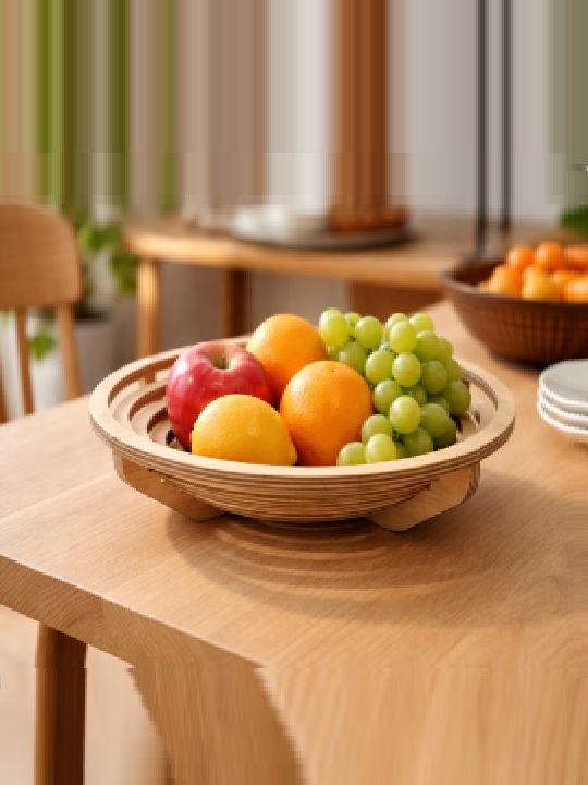 Handcrafted Wooden Fruit Basket | Decorative Kitchen Countertop Organizer Bowl | Modern Home Storage - Image 3