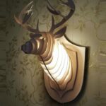 3D Wooden Deer Head Wall Lamp | Artistic LED Wall Décor Light