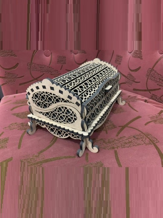 Elegant Vintage Wooden Jewelry Storage Box with Ornate Design Decorative Trinket Organizer Gift Case - Image 4