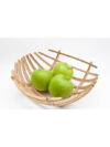 Handcrafted Wooden Slat Fruit Basket | Modern Open Design Fruit Bowl | Decorative Kitchen & Dining Organizer