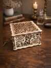 Premium Handcrafted Laser Cut Wooden Decorative Storage Box | Floral Design Jewelry, Gift & Organizer Box for Home Décor