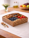 Handcrafted Wooden Cutlery Holder | Multipurpose Kitchen Organizer | Storage Basket with Handle for Dining Table