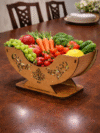Laser Cut Wooden Decorative Bowl | Handcrafted Floral Design Holder | Tabletop Décor & Storage Accent