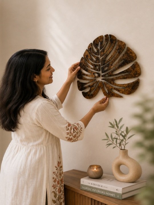 Handcrafted Wooden Monstera Leaf Wall Art Laser Cut Tropical Decorative Home Décor Panel - Image 3