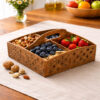 Handcrafted Wooden Cutlery Holder Multipurpose Kitchen Organizer Storage Basket with Handle for Dining Table