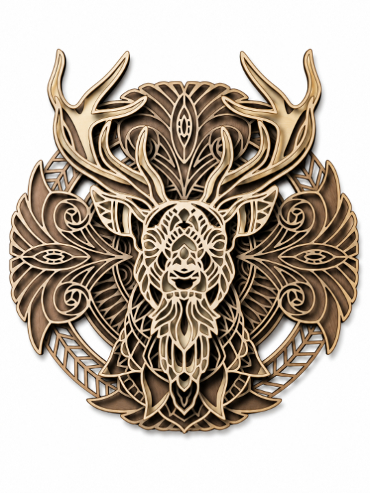 Laser Cut Deer Multilayer Wall Decor 1