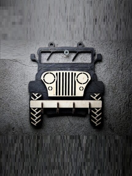 3D Wooden Jeep Wall Décor | Rustic Vehicle-Themed Wall Art