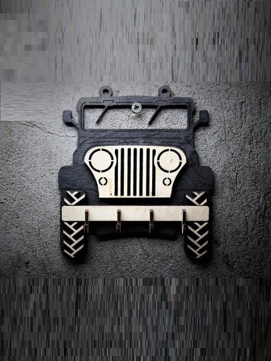 3D Wooden Jeep Wall Décor | Rustic Vehicle-Themed Wall Art