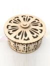 Round Jewelry Organizer Gift Hamper Dry Fruit Case | Wooden Decorative Storage Box with Lid
