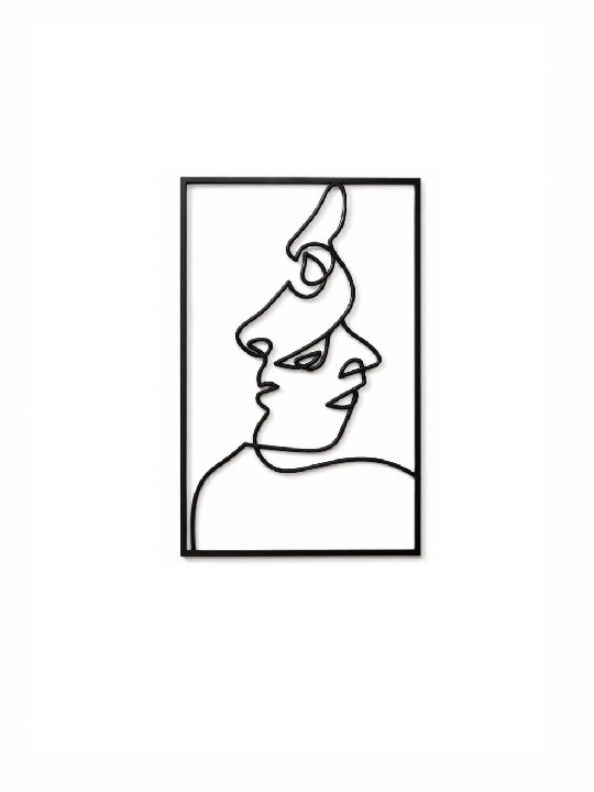 Metal One Line Two Faces Wall Art 1