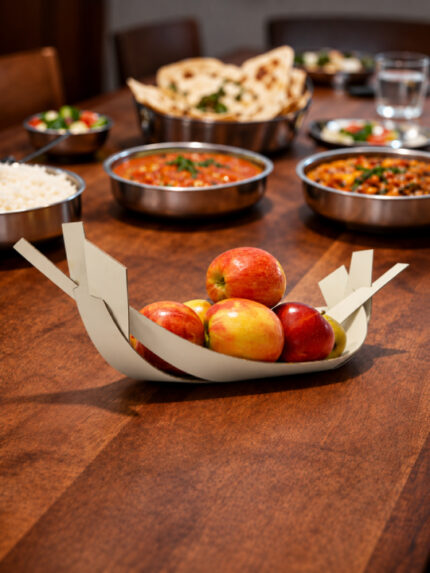 Modern Sculptural Wooden Fruit Bowl Minimalist Designer Table Bowl Decorative Kitchen & Dining Décor