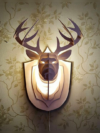 3D Wooden Deer Head Wall Lamp LED Light Decorative Wall Art for Home Décor