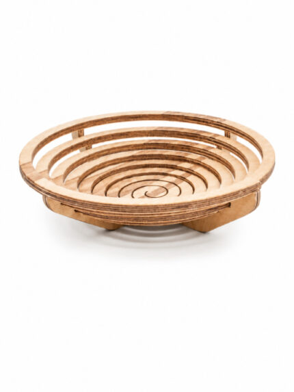 SHIU_Handcrafted Layered Wood Serving Decor Bowl