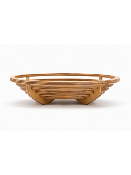 SHIU_Handcrafted Layered Wood Serving Decor Bowl