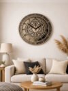 Vintage Filigree Roman Numeral Wooden Wall Clock | Luxury Laser-Cut Antique Floral Lace Open-Face Statement Timepiece