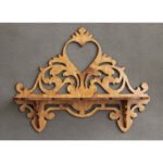 Handcrafted Wooden Decorative Wall Shelf Ornamental Display Rack for Home Interior Décor