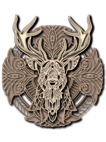 3D Wooden Deer Head Wall Décor | Artistic Layered Wall Art