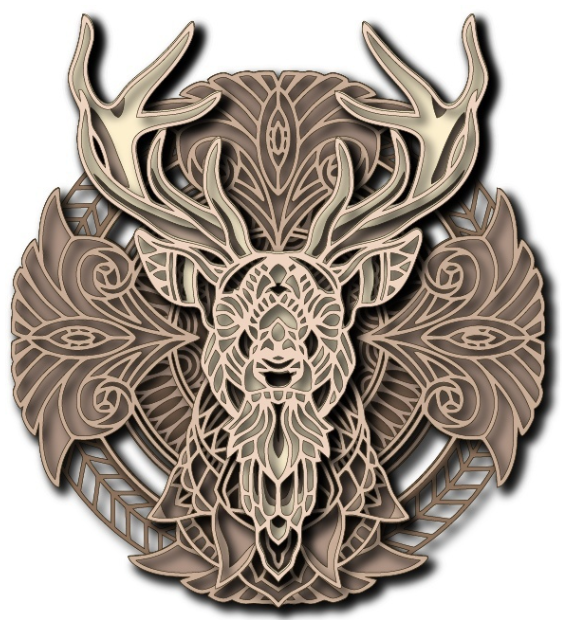 3D Wooden Deer Head Wall Décor | Artistic Layered Wall Art