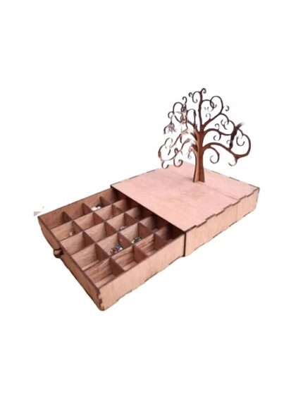 Elegant laser-cut wooden box with intricate design, perfect for gifting, storage, and premium home décor.