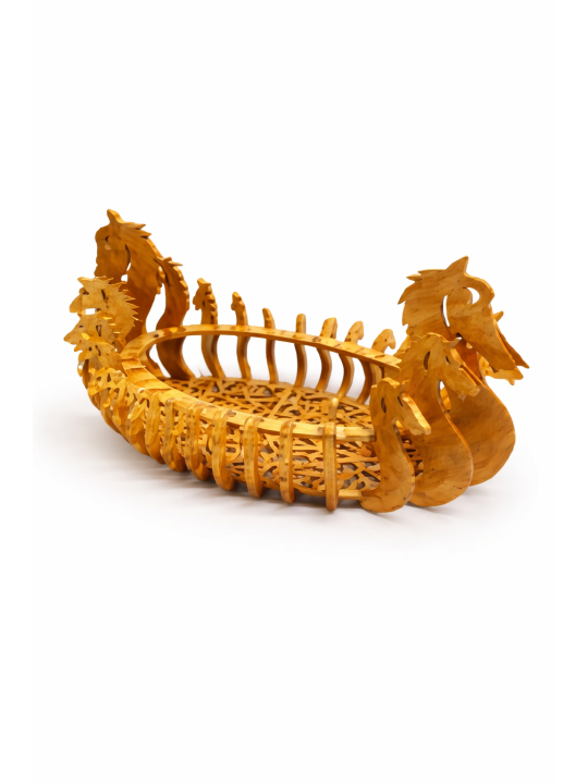 Viking longship-shaped wooden basket_1