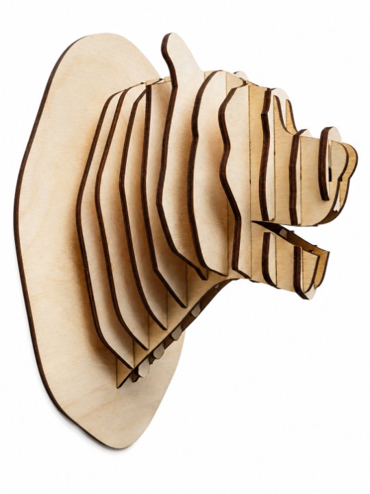 3D Wooden Bear Head Wall Art Handcrafted Laser Cut Decorative Animal Wall Mount for Home - Image 4