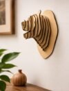 3D Wooden Bear Head Wall Art Handcrafted Laser Cut Decorative Animal Wall Mount for Home