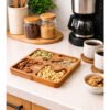 Wooden Puzzle Dry Fruit Serving Tray Handcrafted 4-Section Snack Platter Decorative Tableware Organizer