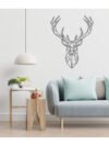 Geometric Deer Head Metal Wall Art Minimalist Animal Decor Living Room Bedroom Modern Home