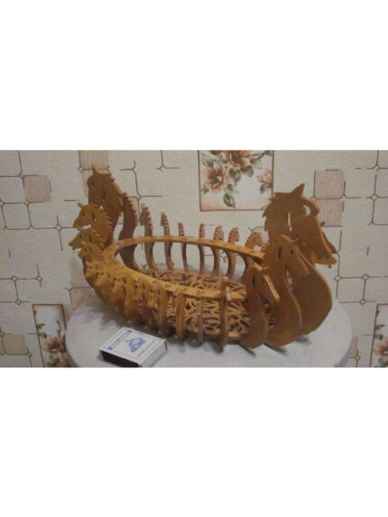 Handcrafted Wooden Peacock Basket | Laser Cut Decorative Fruit & Storage Basket | Artistic Tabletop Décor