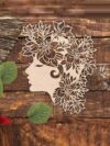 Wooden Lady Face with Floral Design Wall Décor | Artistic Wooden Wall Art