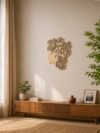 Wooden Lady Face with Floral Design Wall Décor | Artistic Wooden Wall Art