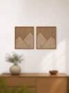 Modern Wooden Geometric Wall Art Set Laser Cut Decorative Panels for Home Interior Décor