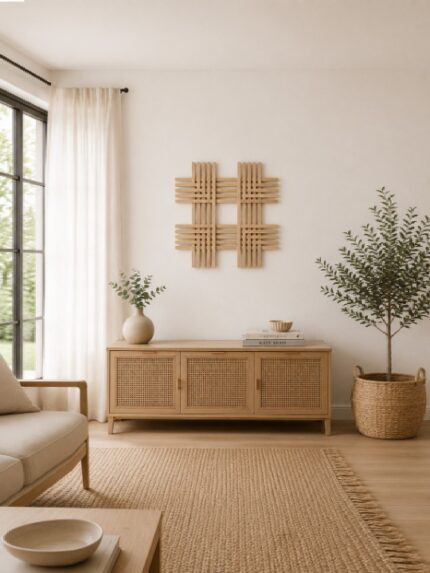 Modern Geometric Wooden Wall Art Panel Decorative Handmade Home Interior Décor Accent
