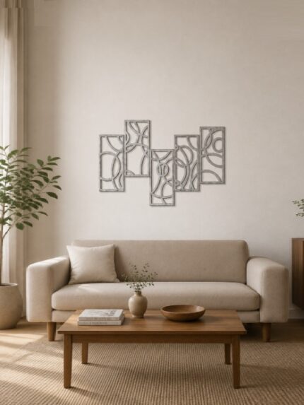 Modern Abstract Geometric Metal Wall Art Panels Minimalist Decor Living Room Bedroom Office Luxury