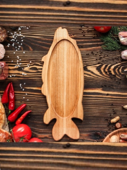 Fish Shaped Wooden Serving Platter | Handcrafted Wooden Tray for Snacks & Seafood | Decorative Tableware Board - Image 3