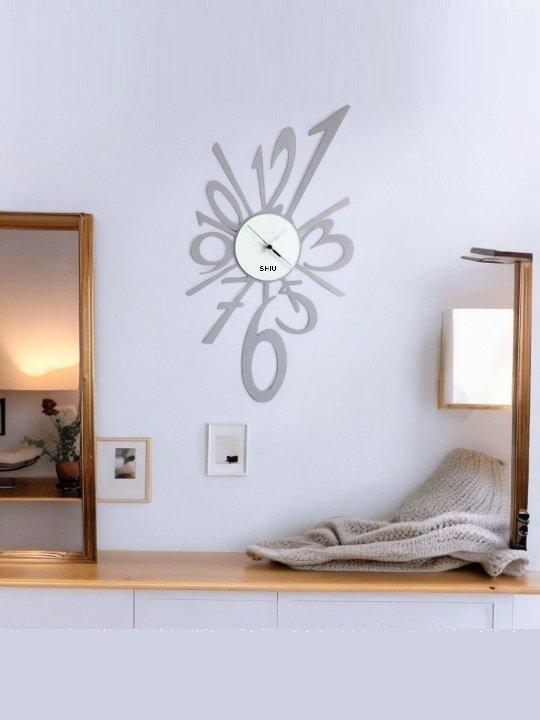 Modern Exploding Numbers Wall Clock | Abstract Asymmetric Burst Silhouette Contemporary Designer Timepiece