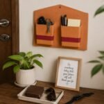 Handmade Wall Hanging Dual Pocket Organizer Eco Friendly Paper Stationery and Mail Holder