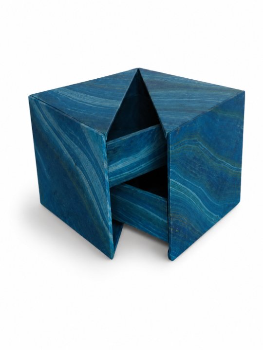 Blue Marble Folding Cube Desk Organizer Multi Functional Stationery Holder and Storage Caddy - Image 4
