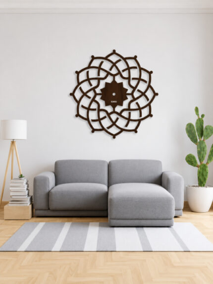 Modern Geometric Mandala Open-Face Wall Clock  Celtic Knot Abstract Silhouette Designer Timepiece