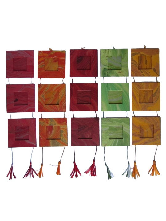 Vertical Wall Hanging 3 Tier Collage Photo Frame with Elegant Bottom Tassels - Image 4