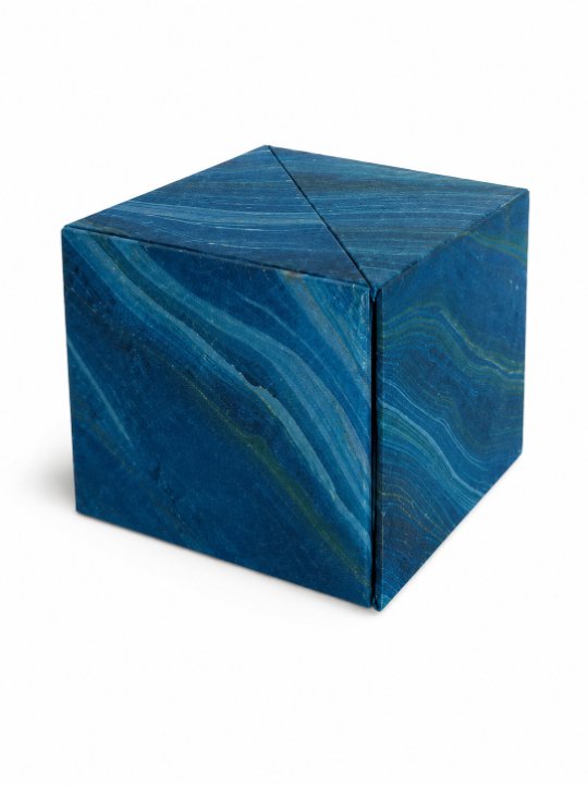 Blue Marble Folding Cube Desk Organizer Multi Functional Stationery Holder and Storage Caddy - Image 5