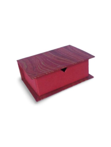 Handmade Maroon Red Marble Print Magnetic Keepsake Box Premium Card and Jewelry Storage Case