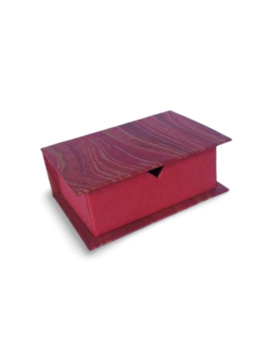 Handmade Maroon Red Marble Print Magnetic Keepsake Box Premium Card and Jewelry Storage Case - Image 4