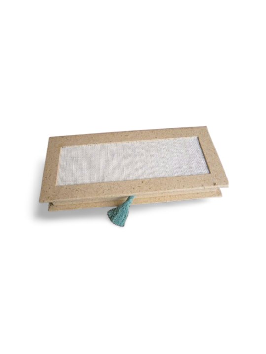 Eco Friendly Multi Compartment Jewelry Organizer Box with Jute Lid Accent and Tassel - Image 4