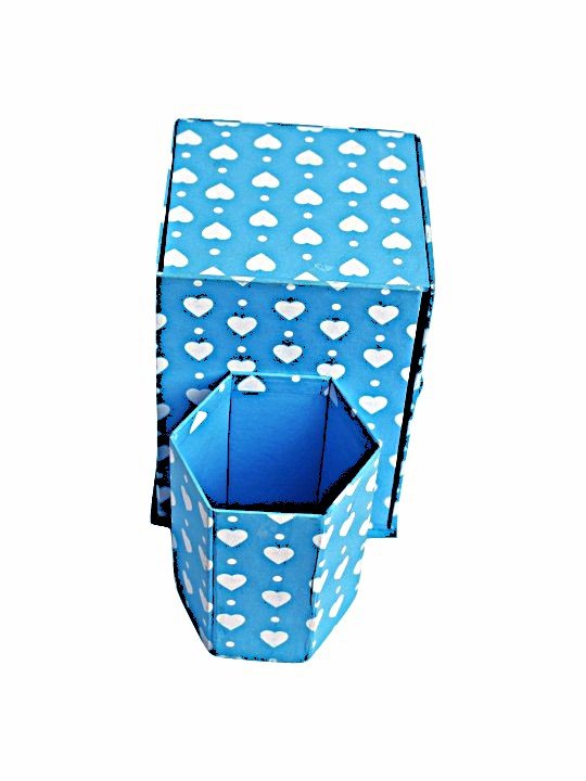 Kids Blue Heart Desk Organizer Set Folding Pen Stand and Multipurpose Stationery Caddy - Image 5