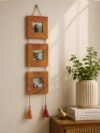 Vertical Wall Hanging 3 Tier Collage Photo Frame with Elegant Bottom Tassels