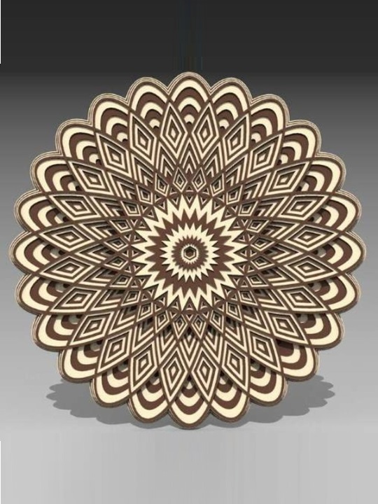 Intricate Layered Wooden Mandala Wall Art | Geometric Floral Mandala Décor | Premium Artistic Home Accent