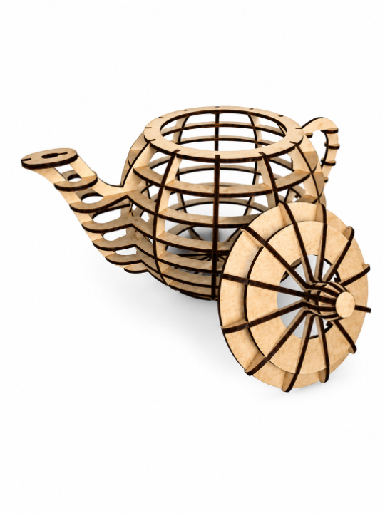 Creative 3D Wooden Teapot Sculpture 1