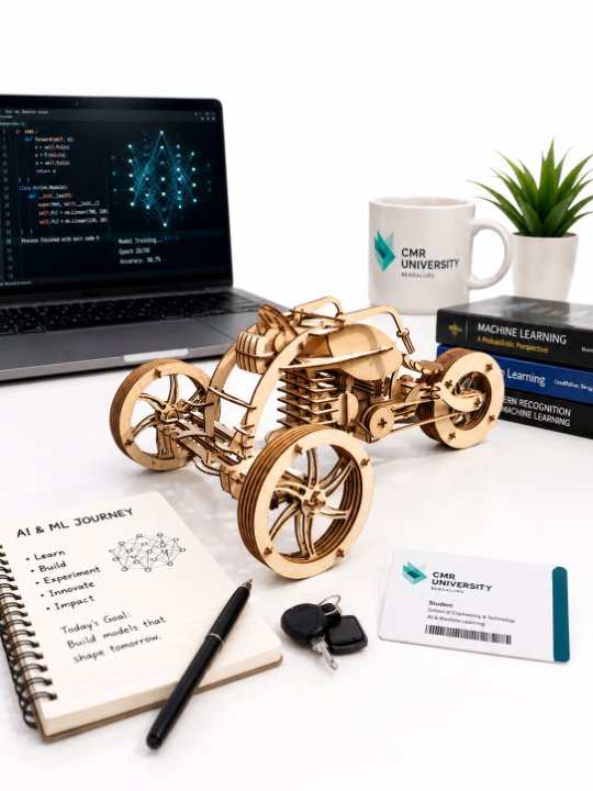 Futuristic Mechanical Wooden Trike Model | 3D Laser-Cut Open-Air Roadster Puzzle Sculpture Table Decor