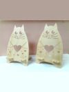 Cute Wooden Cat Tea Light Holder | Heart Design Decorative Candle Stand | Handcrafted Home Décor Accent